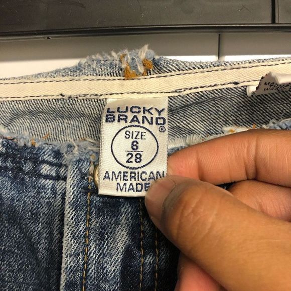 Lucky Brand Dungarees Frayed Top Denim Blue Jeans Size 6 - Picture 4 of 6